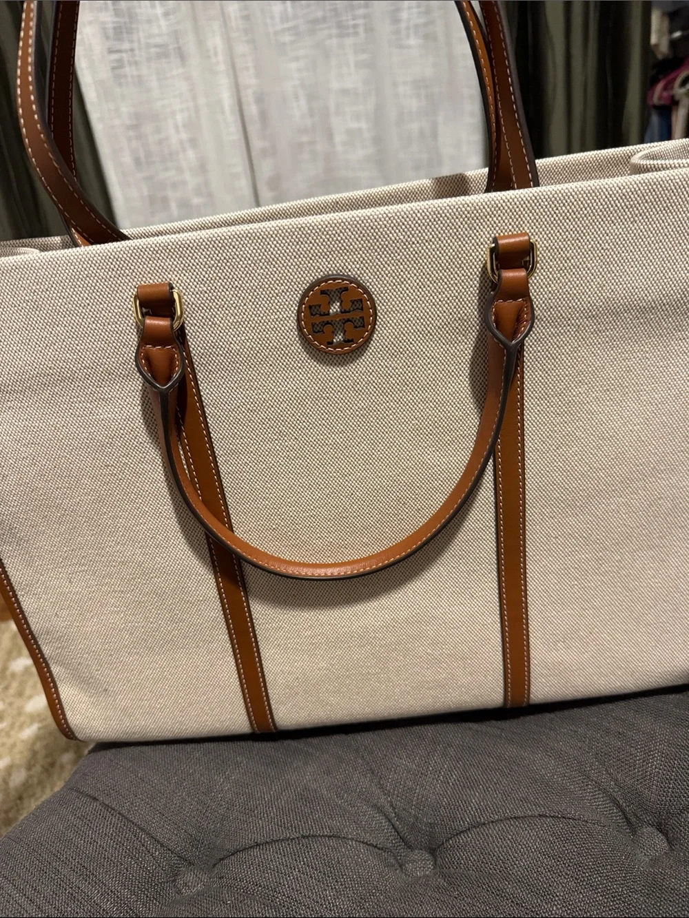 Tory Burch structured canvas